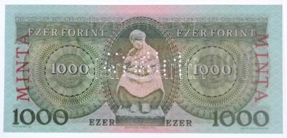 1996. 1000Ft piros "MINTA" felülnyomással és perforációval illetve "F 00000351" ...