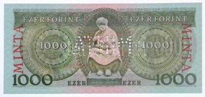 1996. 1000Ft piros "MINTA" felülnyomással és perforációval illetve "E 00000351" ...