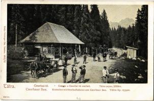 Tátra, Vysoké Tatry; Csárda a Csorbai tó mellett. Feitzinger Ede 1902/12. 253 Kr. / Kutscherwirtschaftshaus am Csorber See / Strbské pleso restaurant