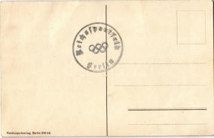 1936 Olympiajahr, Die Flaggen der teilnehmenden Länder. Reichssportverlag / Summer olympics, the fla...