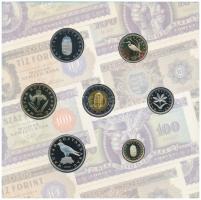 2006. 1Ft-100Ft (8xklf) forgalmi sor szettben, benne 1946-os 1Ft Ag "Hatvanéves a Forint" ...