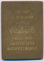 Iván István (1905-1968) 1960. "325 éves az Eötvös Lóránd Tudományegyetem" Br plakett (55x4...