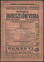 1946 Budapesti Postaműszaki Igazgatóság területéhez (Budapesti Egységes) Hálózat (Budapest és környéke) betűrendes távbeszélőnévsora hivatalos kiadás. 1946. január. Bp., Szikra-ny., 112 p. Papírkötésben, kopott foltos borítóval.