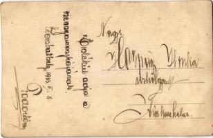 1933 Szombathely, katonák csoportképe a laktanya udvarán télen. photo