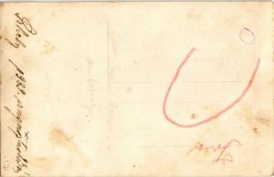 1939 Szombathely, Treplán Imre (?) és mezőgazdasági munkások traktorral. photo  (fl)