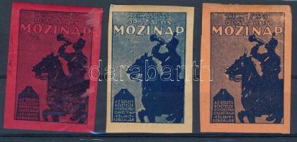 1915 3 db Országos Mozinap katonai segélybélyeg