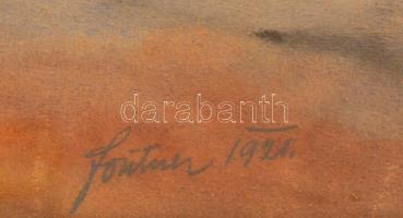 Förstner Tivadar (1878-1935): Mátyás templom 1921. Akvarell, papír, jelzett, üvegezett keretben, apr...