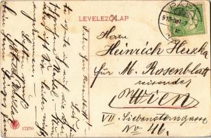 1910 Pápa, Kossuth Lajos utca, Gutstein Lipót kalap, sapka és szűcsáru raktára, Fiumei Triesti kávéb...