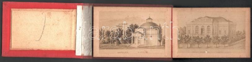 cca 1880 Balatonfüredi emlék, leporelló 8 db fénynyomatos képpel