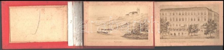 cca 1880 Balatonfüredi emlék, leporelló 8 db fénynyomatos képpel