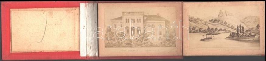 cca 1880 Balatonfüredi emlék, leporelló 8 db fénynyomatos képpel