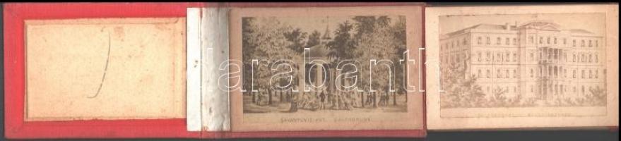 cca 1880 Balatonfüredi emlék, leporelló 8 db fénynyomatos képpel