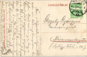 1912 Miskolc, Széchenyi utca éjjel. Részeges humoros montázs. Grünwald Ignác kiadása / drunk montage