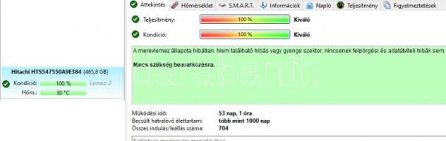 Használt merevlemez.

Hitachi Travelstar 5K750 500GB 8MB 5400rpm HTS547550A9E384 
Átmérő: 2,5 inc...
