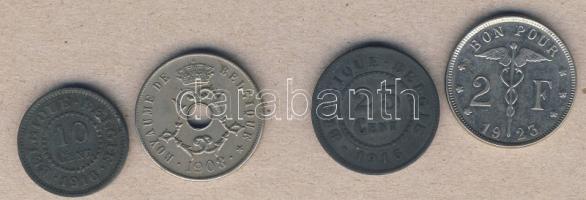 Belgium 10c 1916 + 25c 1908,1916 + 2Fr 1923 T:2,3
