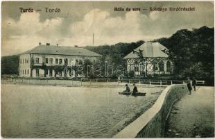 1927 Torda, Turda; Sóbánya fürdő, evezős csónak. Kiadja Füssy József Nr. 6a / Baile de sare / salt mine lake, salt baths, rowing boat (Rb)