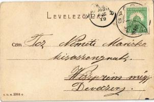 1903 Győr, Széchenyi tér, Jedlik Ányos utca, Fábián Sándor és Társa és Kiss (?) István üzlete, piac ...