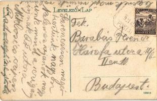 1921 Fonyód, Balatoni fürdőtelep és nagyfürdőház, csónakázók, fürdőzők. Mayer Benedek vasúti fürdősz...