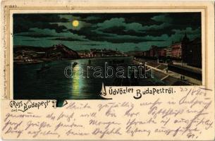 1900 Budapest, rakpart este. Regel & Krug litho (r)