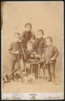 cca 1900 Mai Manó: Gyermek fótó kabinetfotó 13x21 cm