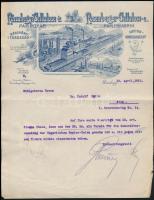 1912 Rózsahegyi Cellulose és Papírgyár, díszes fejléces hivatalos levél, okmánybélyeggel