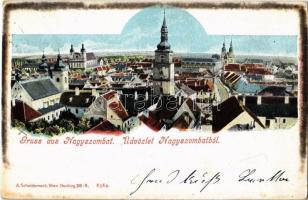 1905 Nagyszombat, Tyrnau, Trnava; látkép templomokkal / general view with churches