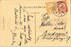 1913 Nagyszeben, Hermannstadt, Sibiu; Schevis utca, villamos / Schewisgasse / Strada Schewis / stree...