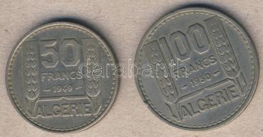 Algéria 1949-50. 50Fr, 100Fr T:2/3 kis ph.