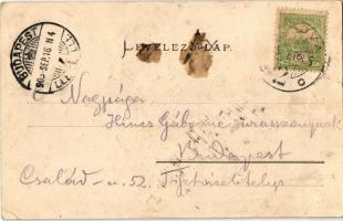 1905 Ada Kaleh, Bazár törökökkel. Müller Testvérek kiadása / bazaar shops with Turkish men (EK)