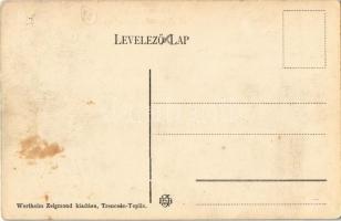 Trencsénteplic-fürdő, Kúpele Trencianske Teplice; Kossuth Lajos utca, Rehák Stefánia kávéháza, Messi...
