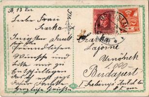 Pozsony, Pressburg, Bratislava; Mestské divadlo / Sétatér, színház, villamos Stollwerck reklámmal, ü...