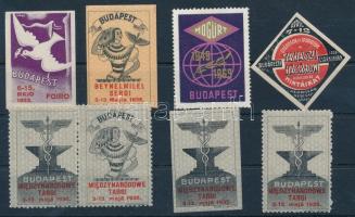 1933-1969 Budapesti Nemzetközi Vásár 8 db klf. levélzáró