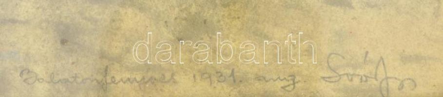 Z. Soós István (1900-2002): Fenyvesi parton. Pasztell, papír, foltos, jelzett, üvegezett hibás keret...