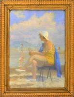 Z. Soós István (1900-2002): Fenyvesi parton. Pasztell, papír, foltos, jelzett, üvegezett hibás keret...