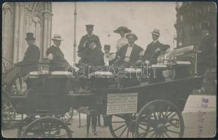 cca 1900 Köln, városnéző lovaskocsi fotólap