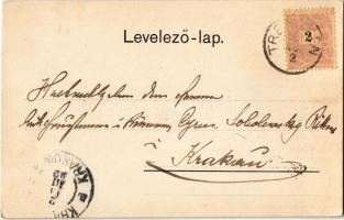 1899 Bánka, Banka (Pöstyén, Piestany); Fő tér, Úri ház, vendéglő. A. Bernas kiadása / main square, v...