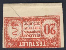 DN Szeged, Szegedi Gyógyszerész Testület 20f piros színben kartonpapíron, hátoldalon fordított bankj...