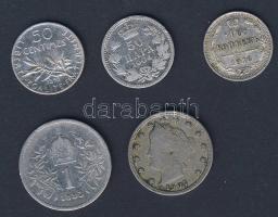 Kis Ag tétel 1899-1914 (francia, orosz, osztrák, szerb) + USA 1907. 5c T:2,3