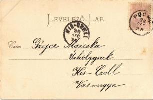 1898 (Vorläufer!) Puhó, Púchov; Fő utca, templom. Gansel Lipót kiadása / main street, church