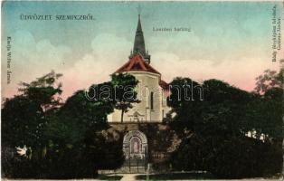 1910 Szenc, Szempcz, Senec; Lourdesi barlang. Bódy fényképész felvétele, Willner Ármin kiadása / church