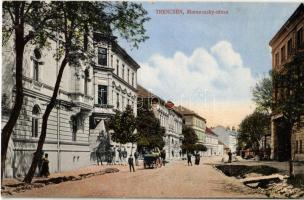 1918 Trencsén, Trencín; Marsovszky utca, Magyar kir. adóhivatal. Sold E. kiadása / street, tax office