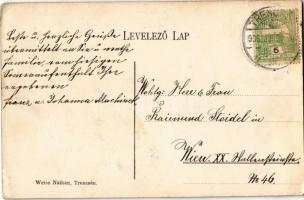 1906 Trencsén, Trencín; Illésházy tér. Weisz Náthán kiadása / square (kis szakadás / small tear)