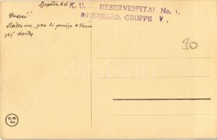 Szeged, Széchenyi tér a Városházával, piaci árusok, üzletek + "K.u.K. Reservespital No. 1. in S...