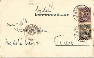 1900 Körmend, Honvéd laktanya, Gőzmalom, Malom, Katolikus templom. Art Nouveau, floral, litho (szaka...