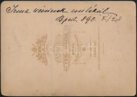 1890 Katonatiszt portréja kitüntetésekkel, keményhátú fotó Ferdinand Mayer grazi műterméből, hátuljá...