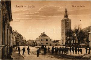 1926 Barót, Baraolt; Fő tér, templom, tél. Égető Nyomda / Piata / main square, church, winter
