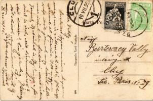 1926 Barót, Baraolt; Fő tér, templom, tél. Égető Nyomda / Piata / main square, church, winter