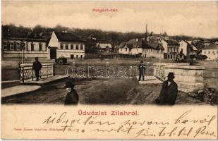 1902 Zilah, Zalau; Polgári tér. Seres Samu kiadása / square (EK)