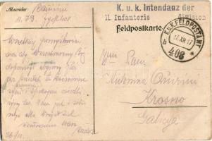 1917 Boldog Újesztendőt! Mikulás és Krampusz katonával / Prosit Neujahr K.u.K. II. Armee / New Year ...