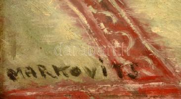 Markovits István (1892-?):  Virágcsendélet. Olaj, karton, jelzett, keretben, 33×24 cm